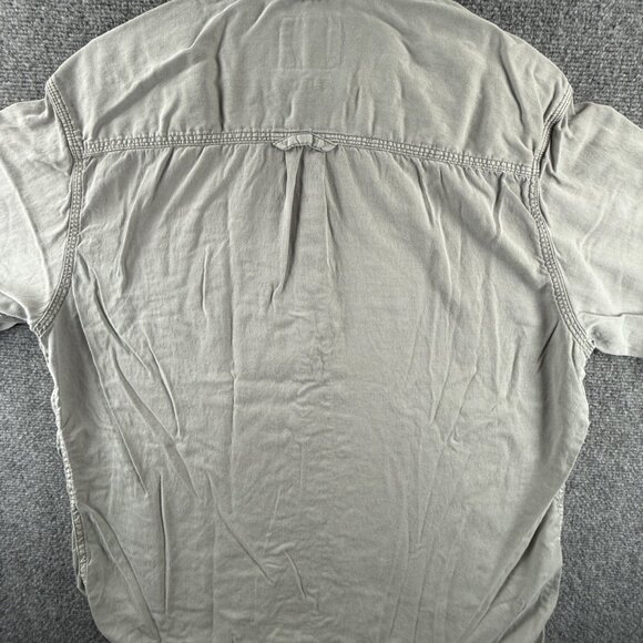 Tommy Bahama Tencel Cotton Button-Down Gray Large Beach Mens Shirt Pocket Adult - Picture 14 of 14